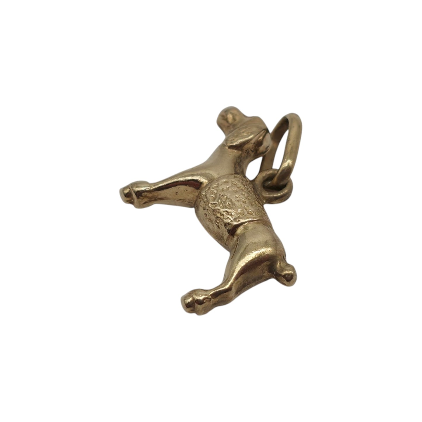 9ct 375 Yellow Gold Dog Charm L 1.7 cm 0.9 g.