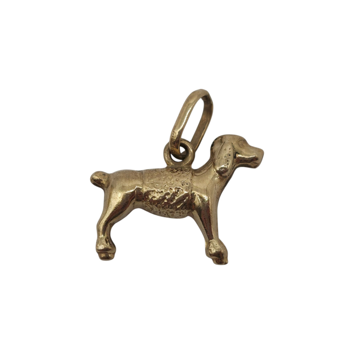 9ct 375 Yellow Gold Dog Charm L 1.7 cm 0.9 g.