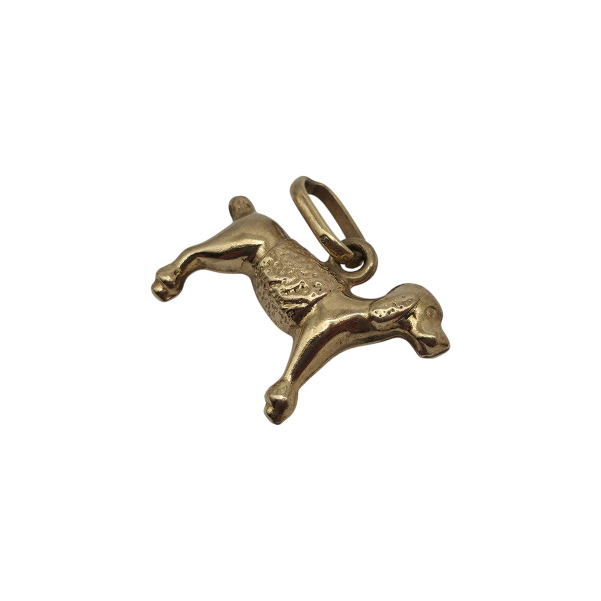 9ct 375 Yellow Gold Dog Charm L 1.7 cm 0.9 g.