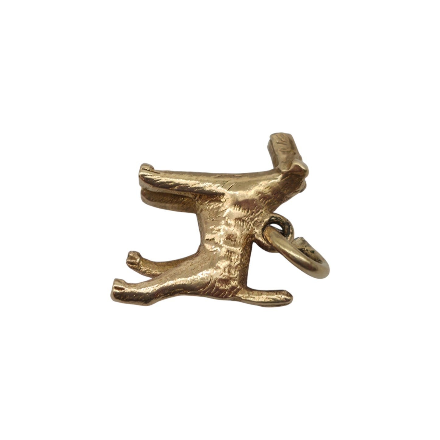9ct 375 Yellow Gold Airedale Terrier Dog Charm 1957 L 1.2 cm 2.3 g.