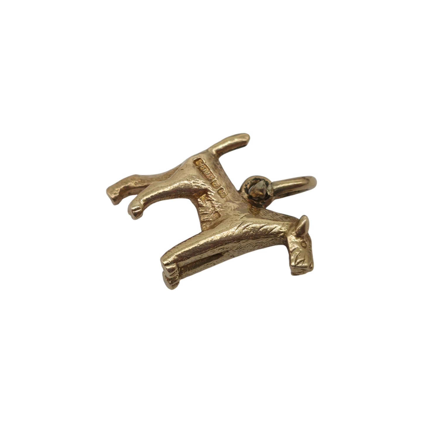 9ct 375 Yellow Gold Airedale Terrier Dog Charm 1957 L 1.2 cm 2.3 g.