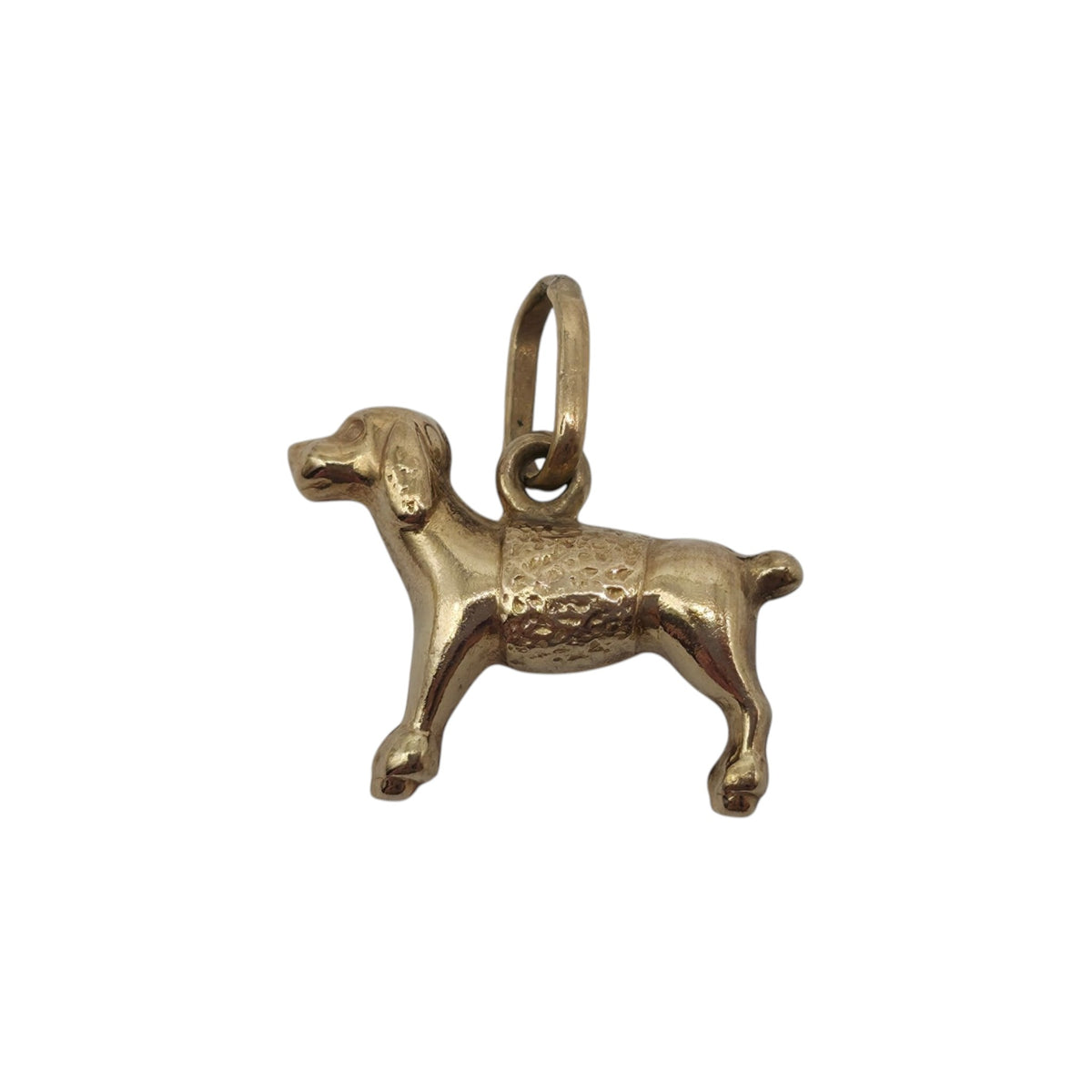 9ct 375 Yellow Gold Dog Charm L 1.7 cm 0.9 g.