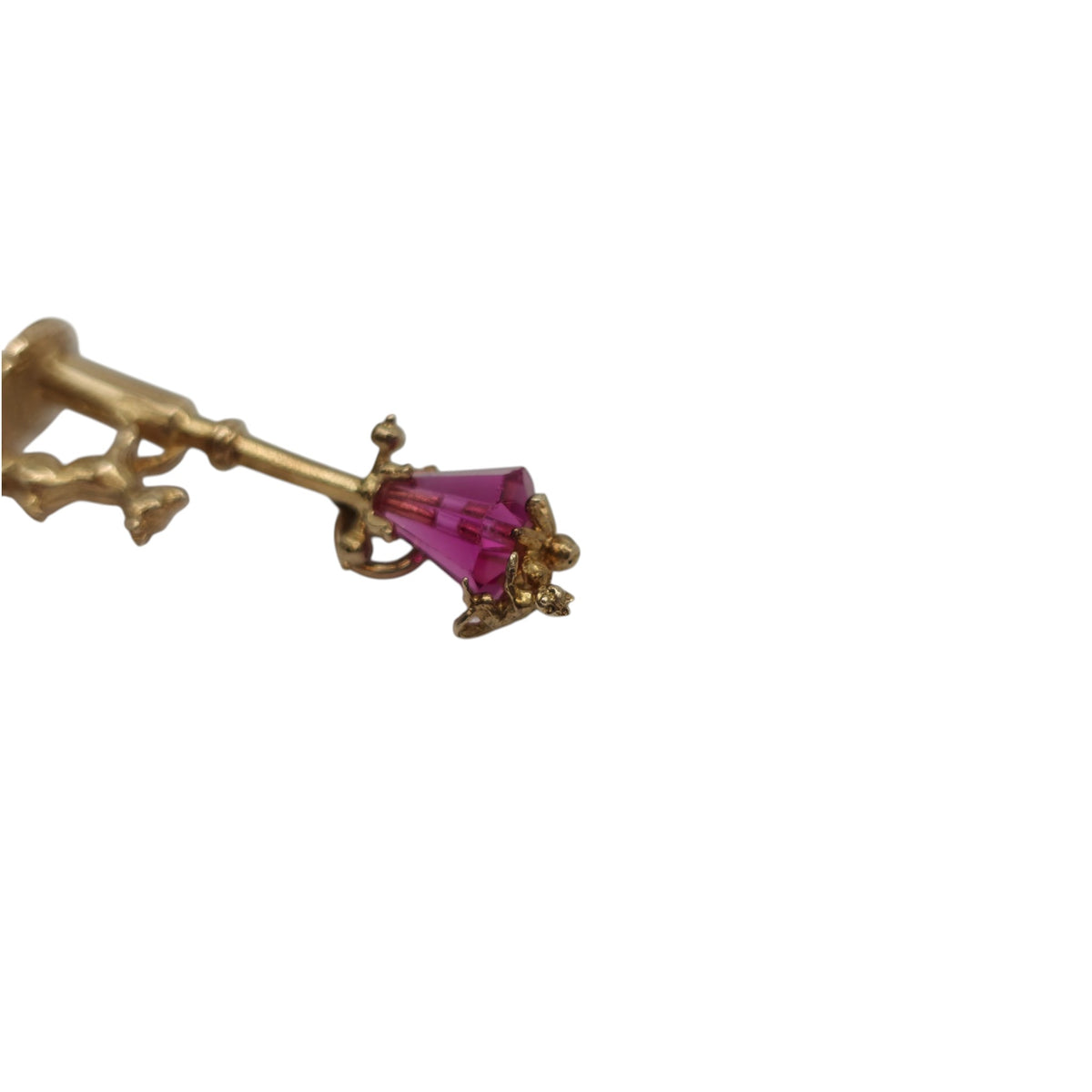 Amusing 9ct 375 Yellow Gold Dog Chasing Cat Up Lamppost Charm 1971 L 2.9 cm 2.1 g.