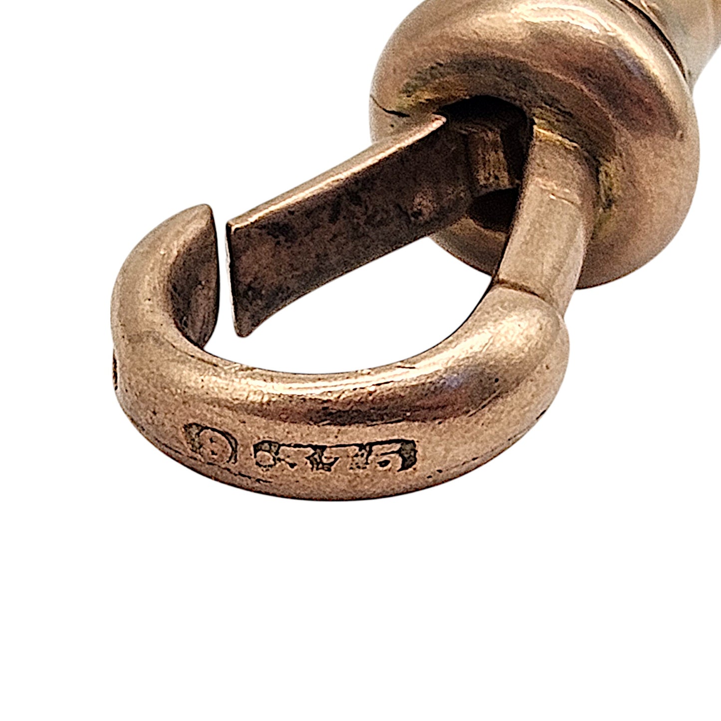Antique 9ct 375 Rose Gold Swivel Dog Clip c.1900 L 2.3 cm 2.9 g.