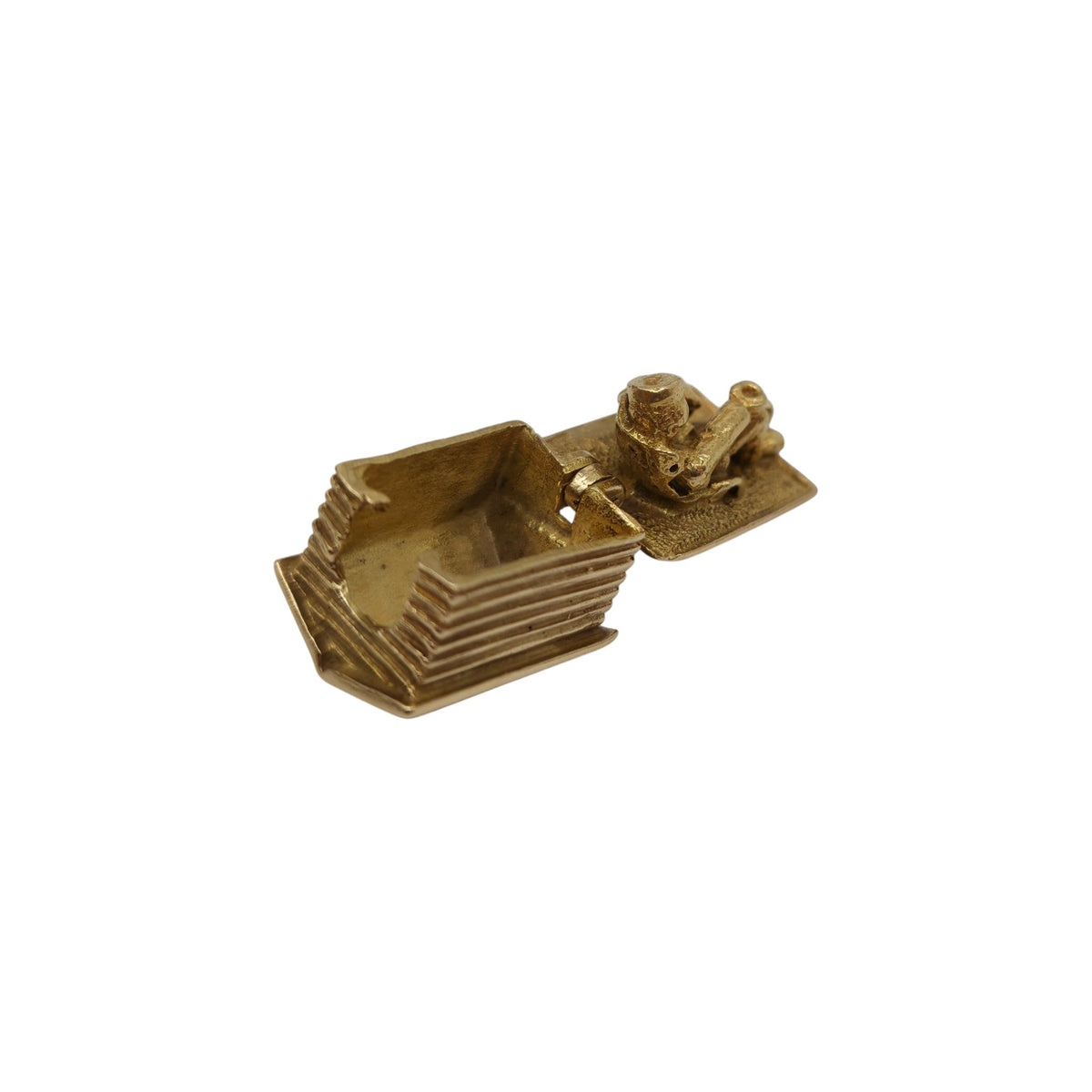 Unusual 9ct 375 Yellow Gold Drunk Man In The Doghouse Opening Charm 1961 L 1.8 cm 8.3 g.