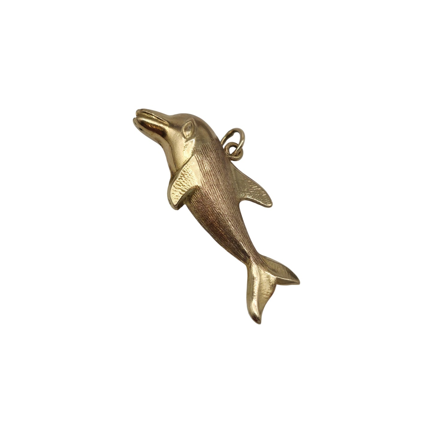9ct 375 Yellow Gold Dolphin Charm 1976 L 3.1 cm 1.3 g.