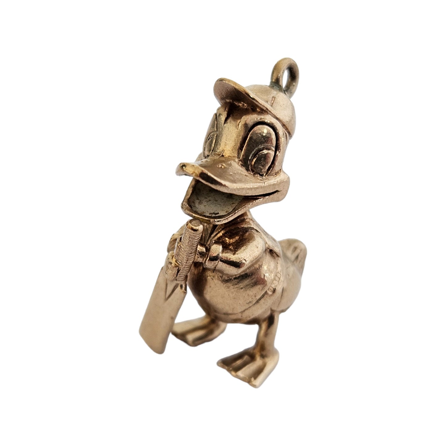 9ct 375 Yellow Gold Donald Duck Charm 1969 L 2.4 cm 7.1 g