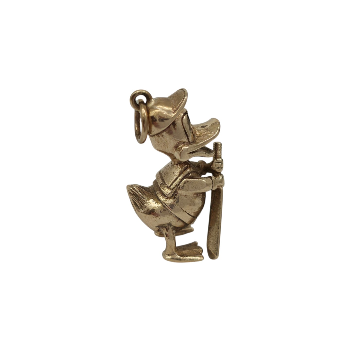 Heavy 9ct 375 Yellow Gold Donald Duck Charm 1952 L 2.3 cm 6.8 g.