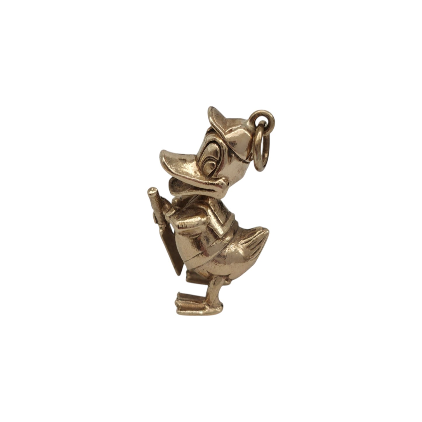 Heavy 9ct 375 Yellow Gold Donald Duck Charm 1952 L 2.3 cm 6.8 g.