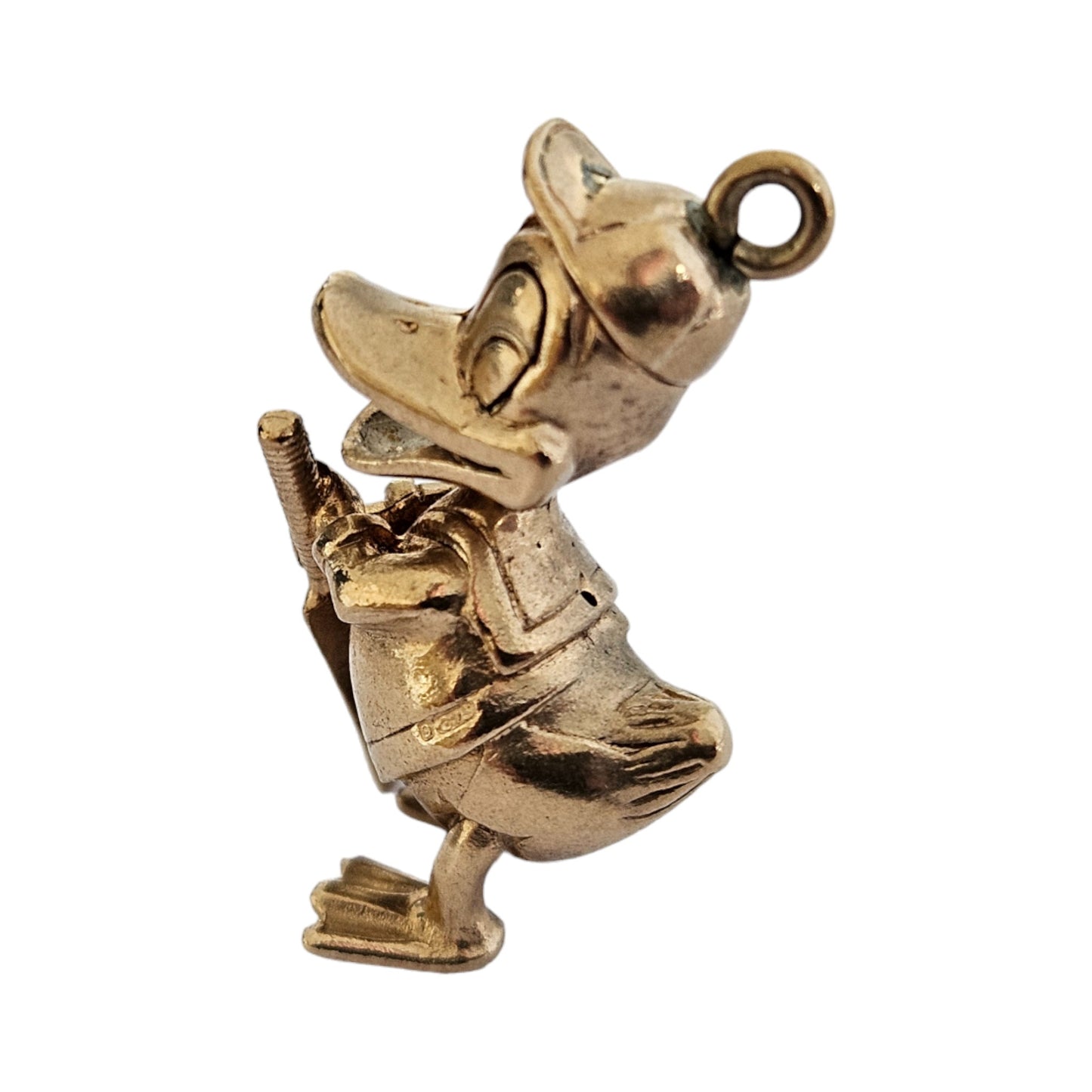 9ct 375 Yellow Gold Donald Duck Charm 1969 L 2.4 cm 7.1 g