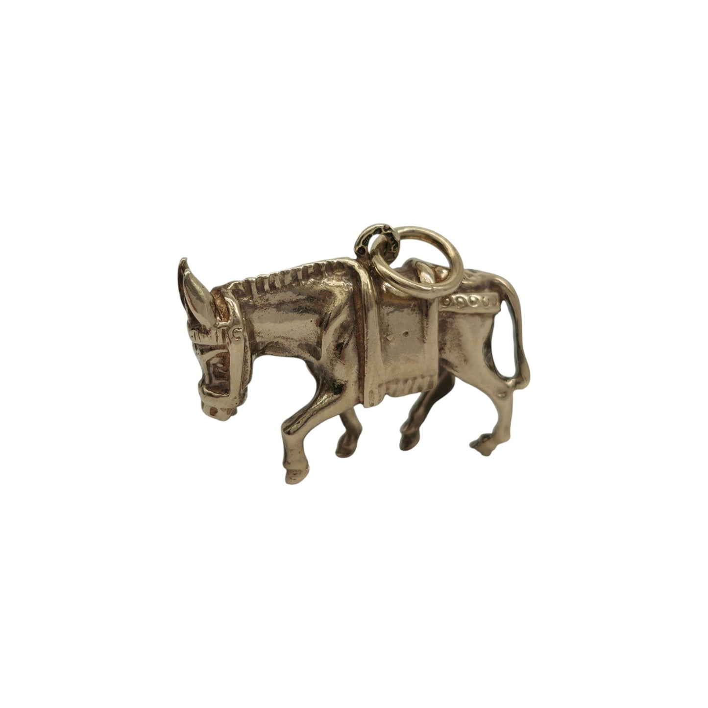Heavy 9ct 375 Yellow Gold Donkey Charm c.1990 L 2.4 cm 8.3 g.