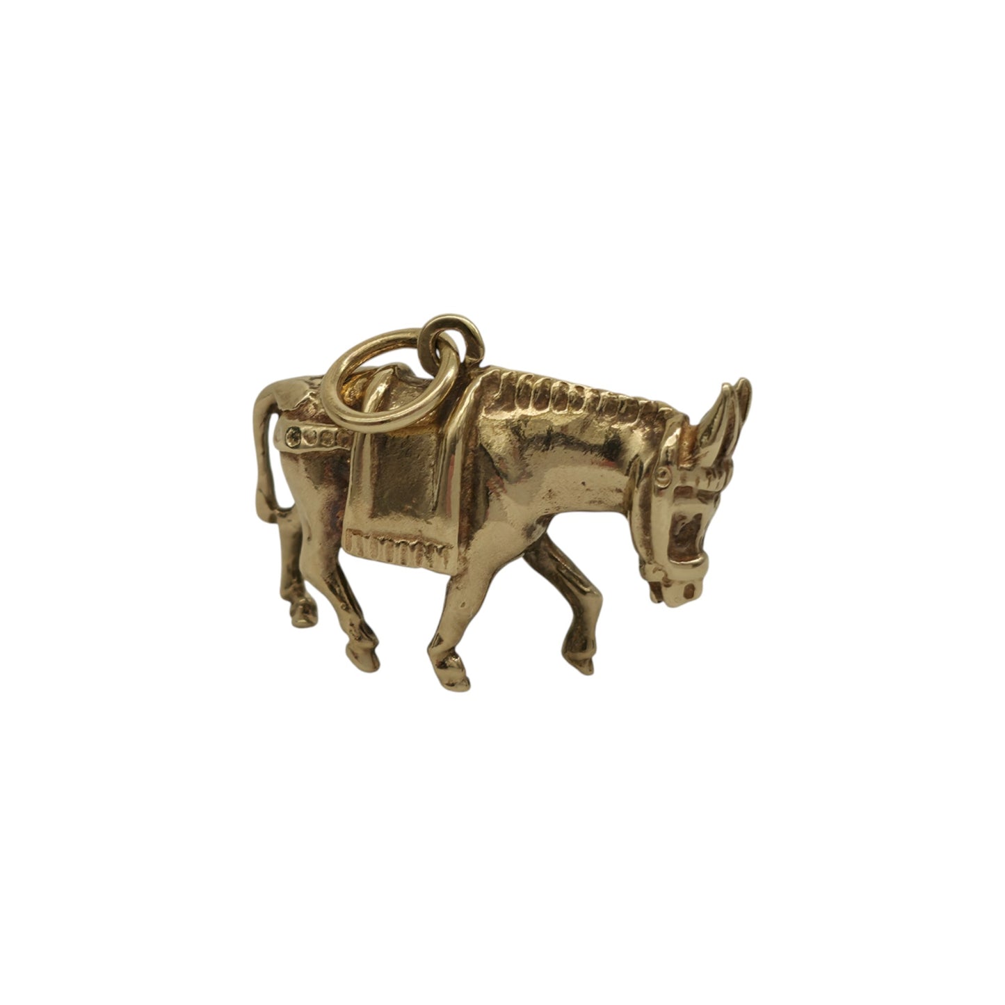 Heavy 9ct 375 Yellow Gold Donkey Charm c.1990 L 2.4 cm 8.3 g.