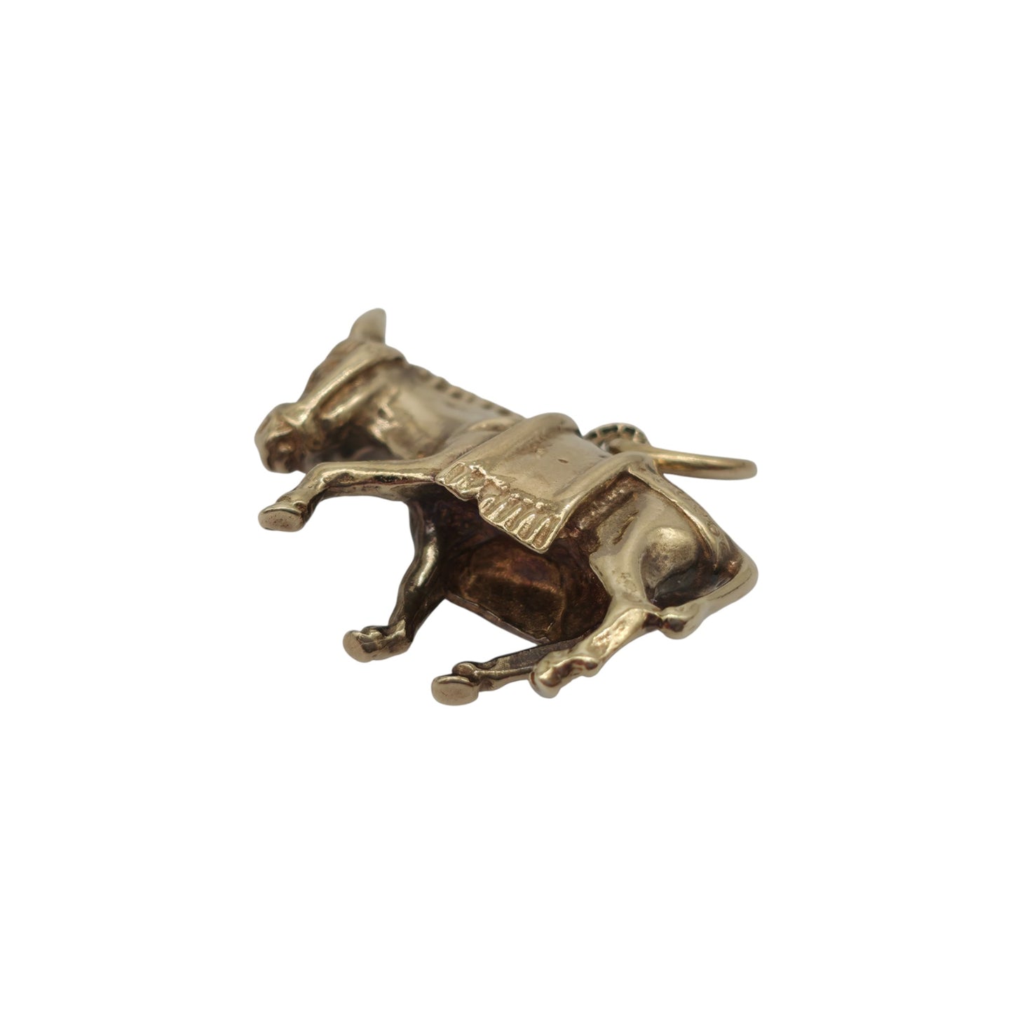 Heavy 9ct 375 Yellow Gold Donkey Charm c.1990 L 2.4 cm 8.3 g.