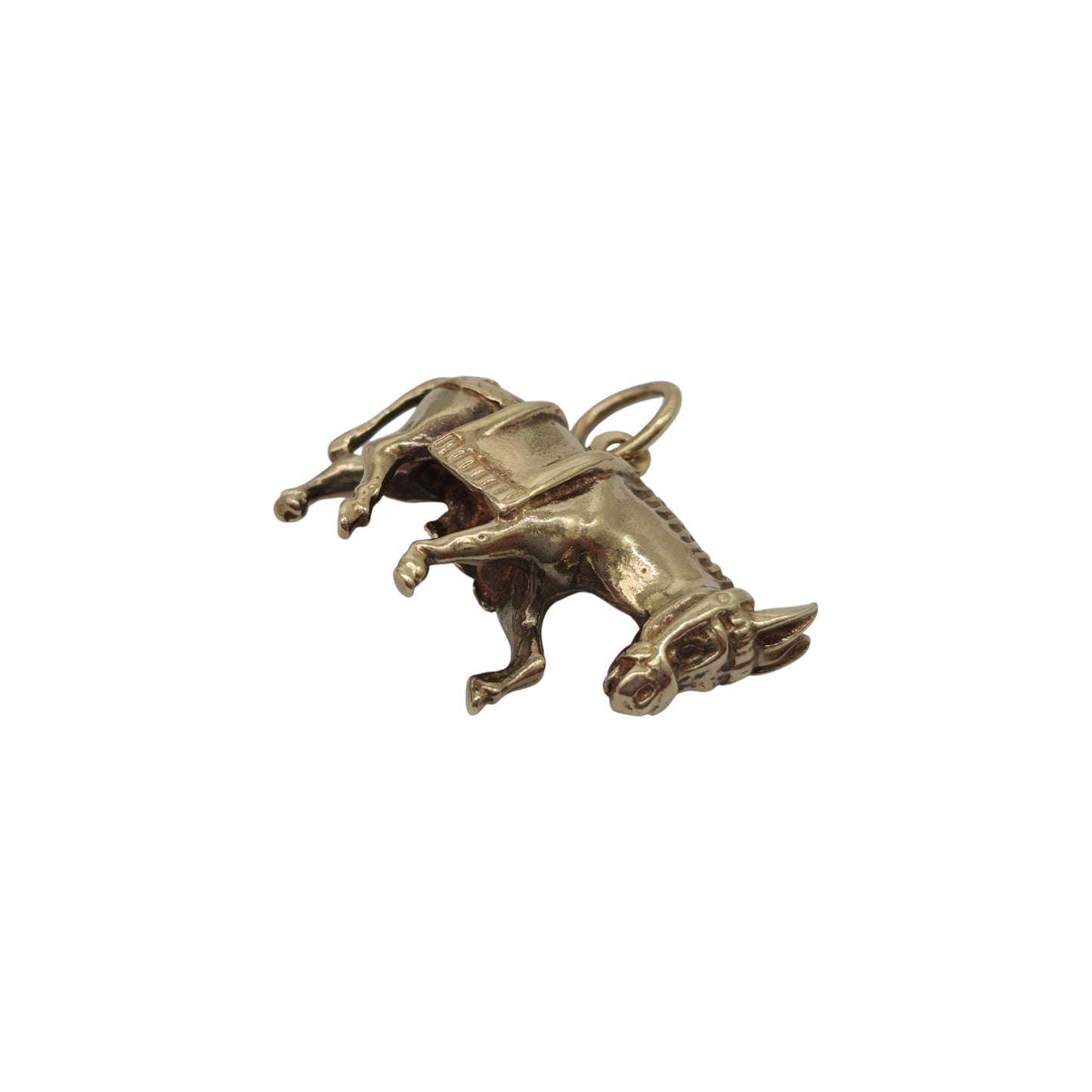 Heavy 9ct 375 Yellow Gold Donkey Charm c.1990 L 2.4 cm 8.3 g.