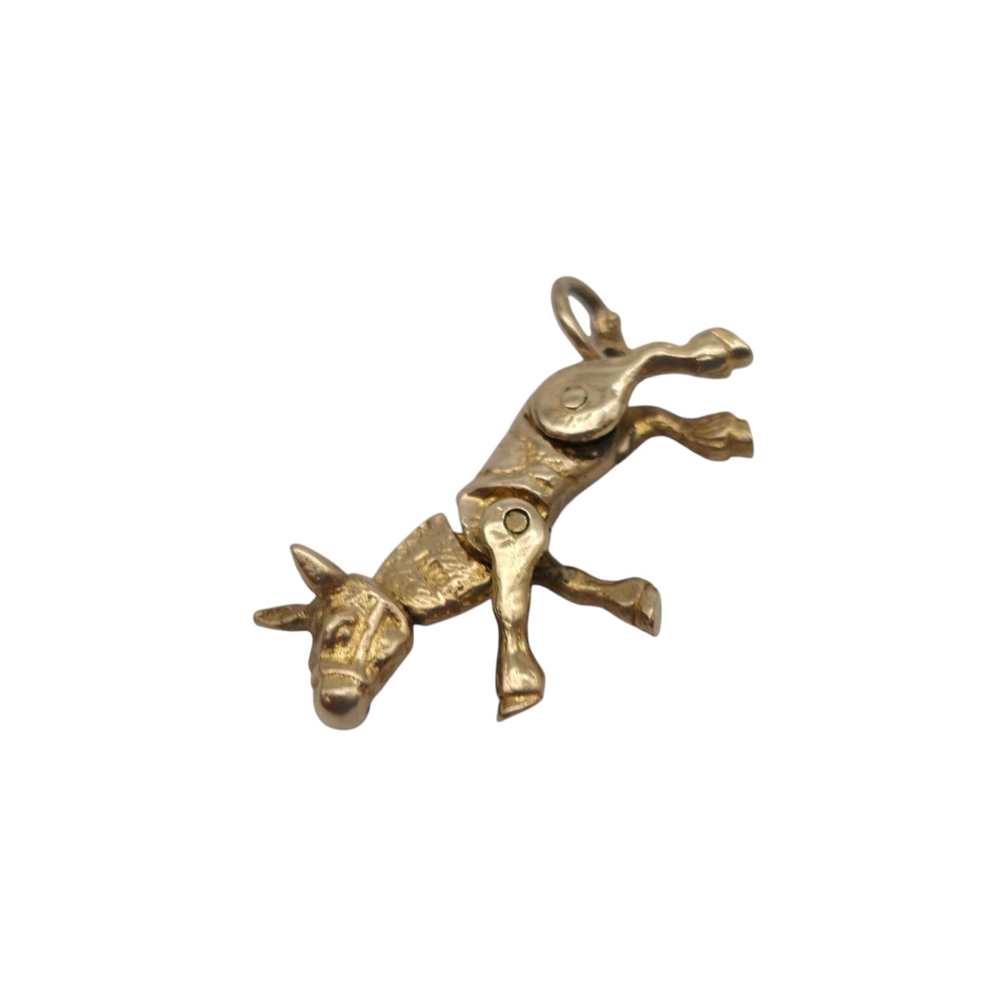 9ct 375 Yellow Gold Articulated Donkey Charm 1954 L 2.3 cm 3.0 g.