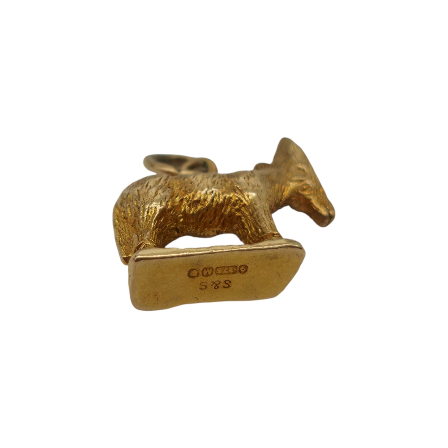 9ct 375イエローゴールド ロバチャーム 1947年 L 1.3cm 2.0g
