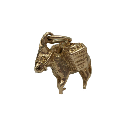 Irish Heavy Cast 9ct 375 Yellow Gold Donkey Charm 1964 L 1.4 cm 5.1 g.