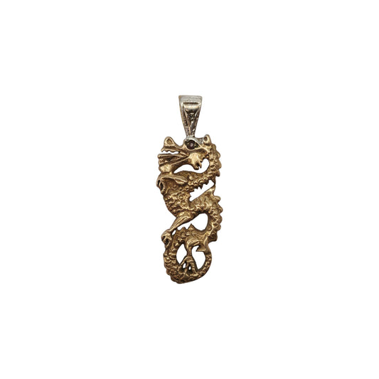 Westminster 9ct 375 Yellow Gold Dragon Pendant With Ruby & Diamond 