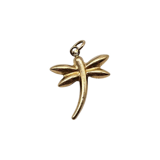 9ct Yellow Gold Dragonfly Charm L 1.3 cm 0.3 g.