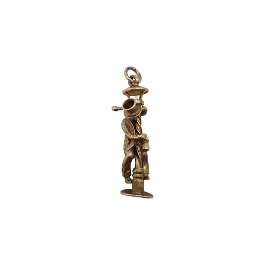 Heavy 9ct 375 Yellow Gold Articulated Drunk Man Charm
