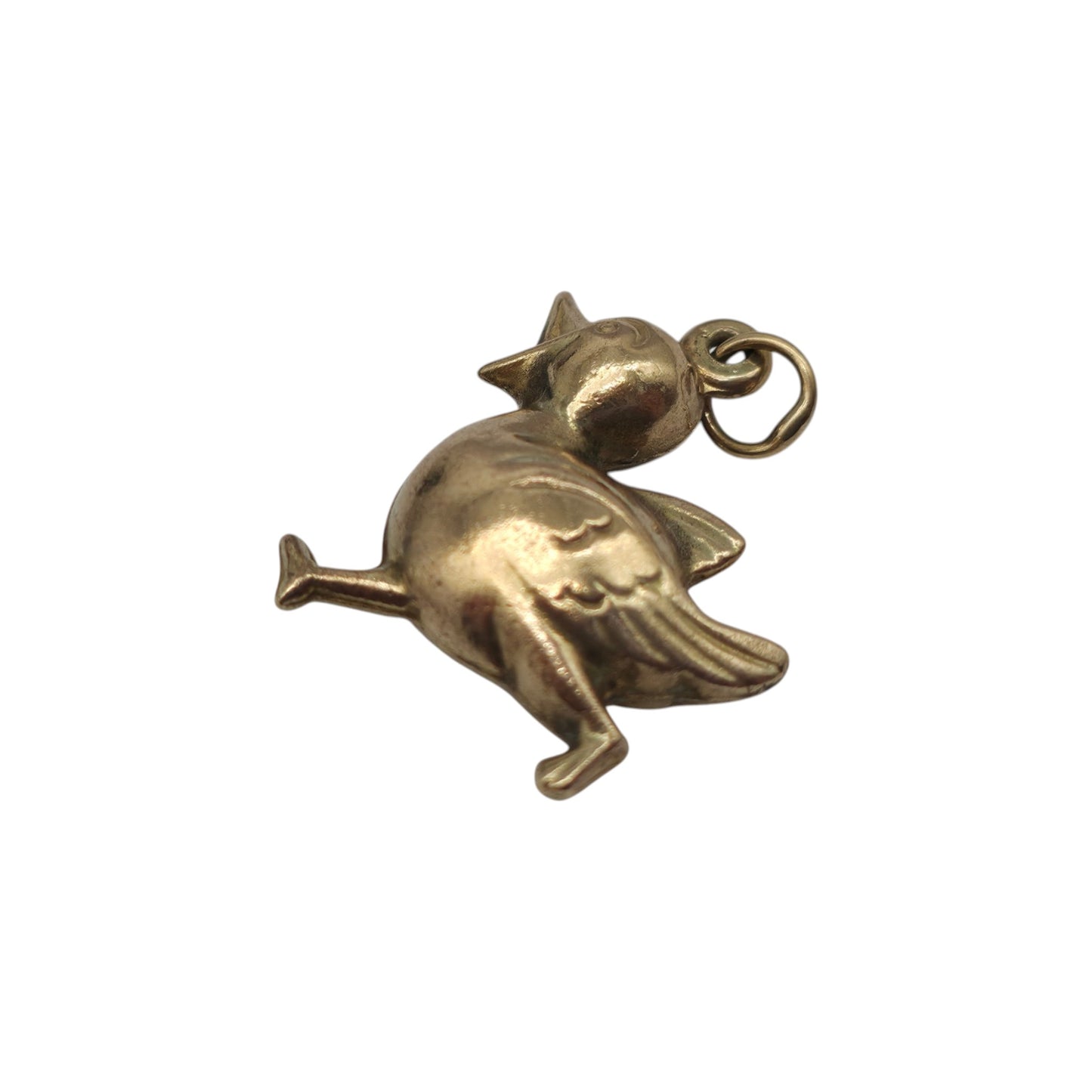 9ct 375 Yellow Gold Duckling Charm 1973 L 1.8 cm 1.5 g.
