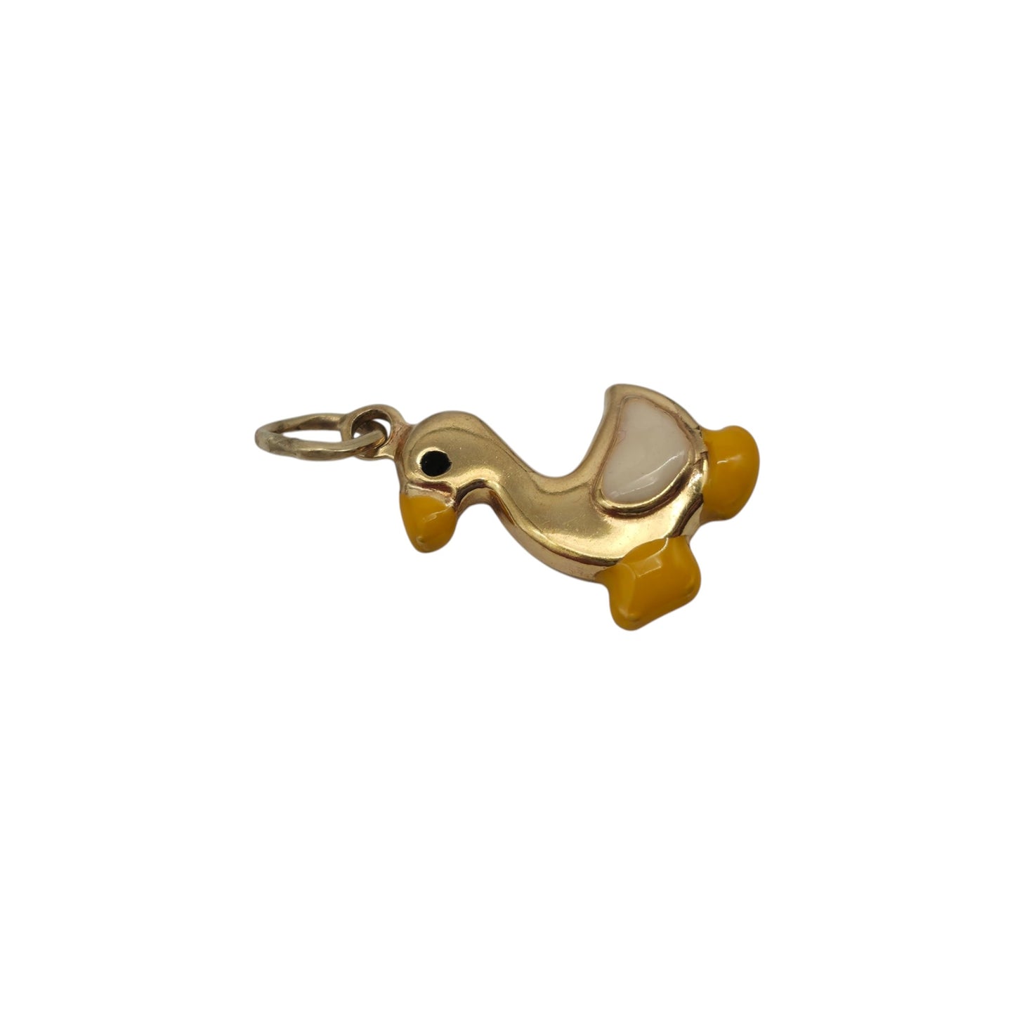 9ct 375 Yellow Gold & Enamel Duckling Charm L 1.5 cm 0.9 g.