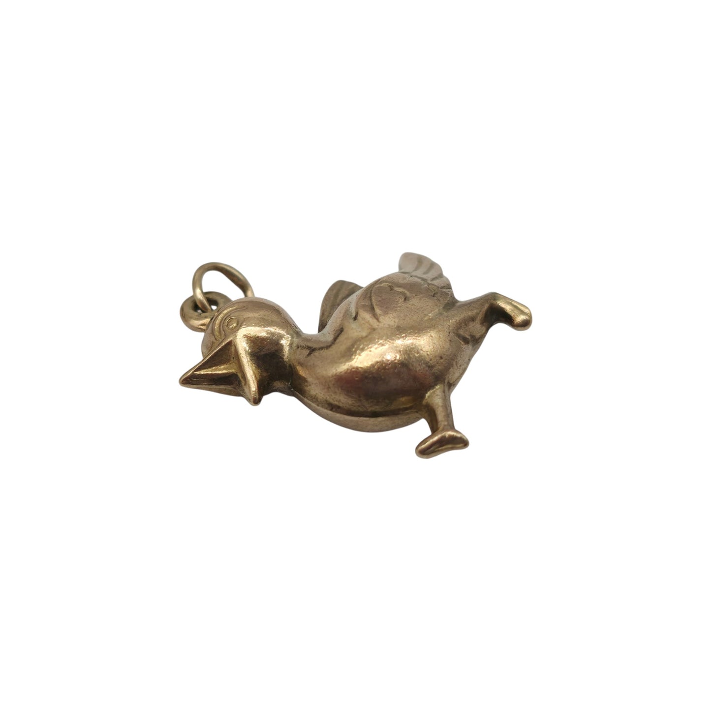 9ct 375 Yellow Gold Duckling Charm 1973 L 1.8 cm 1.5 g.