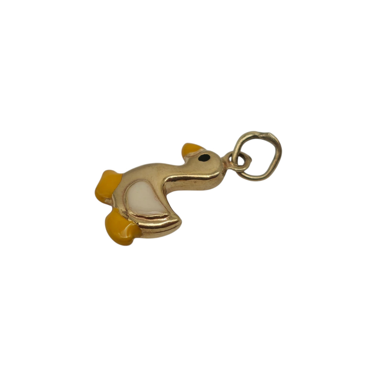 9ct 375 Yellow Gold & Enamel Duckling Charm L 1.5 cm 0.9 g.