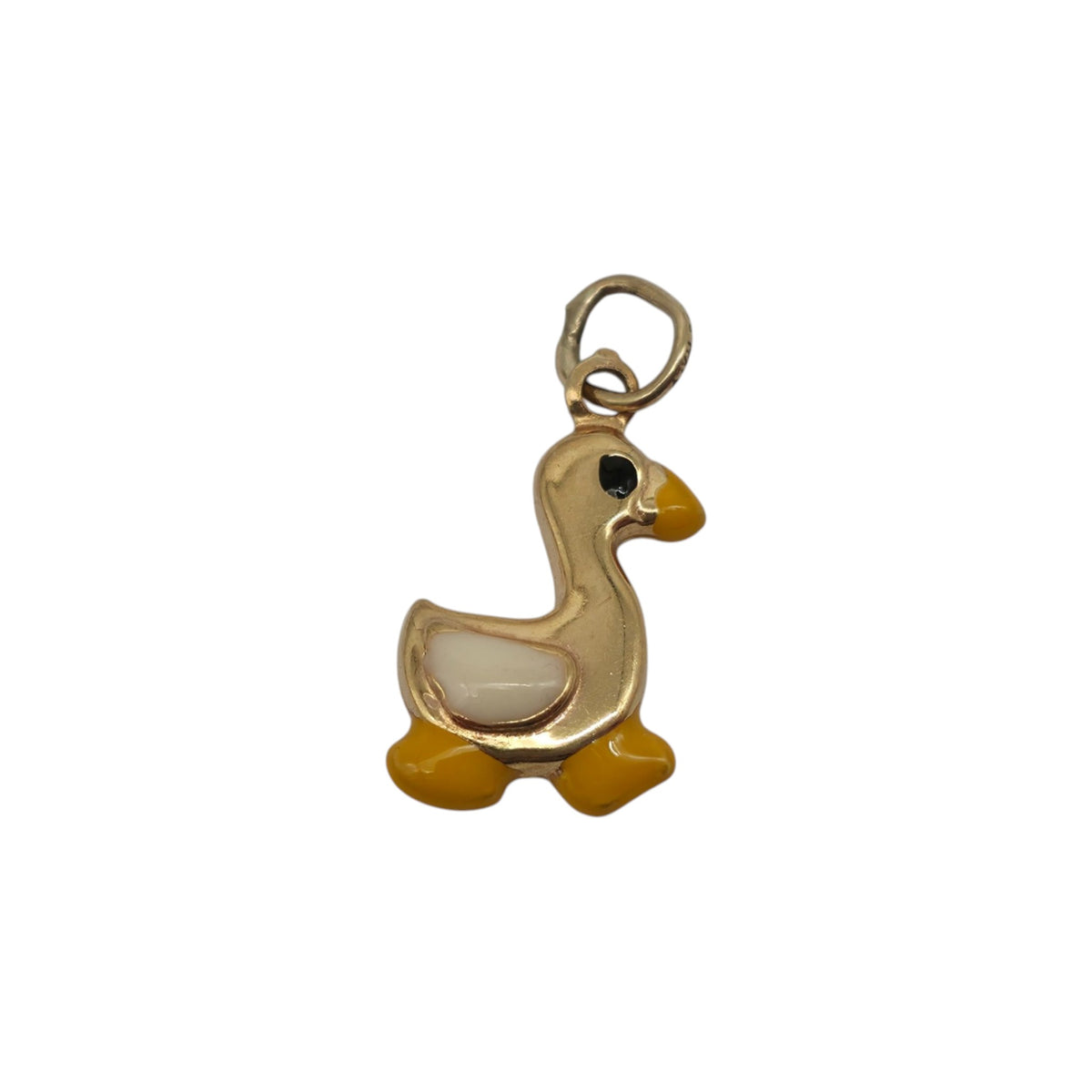 9ct 375 Yellow Gold & Enamel Duckling Charm L 1.5 cm 0.9 g.