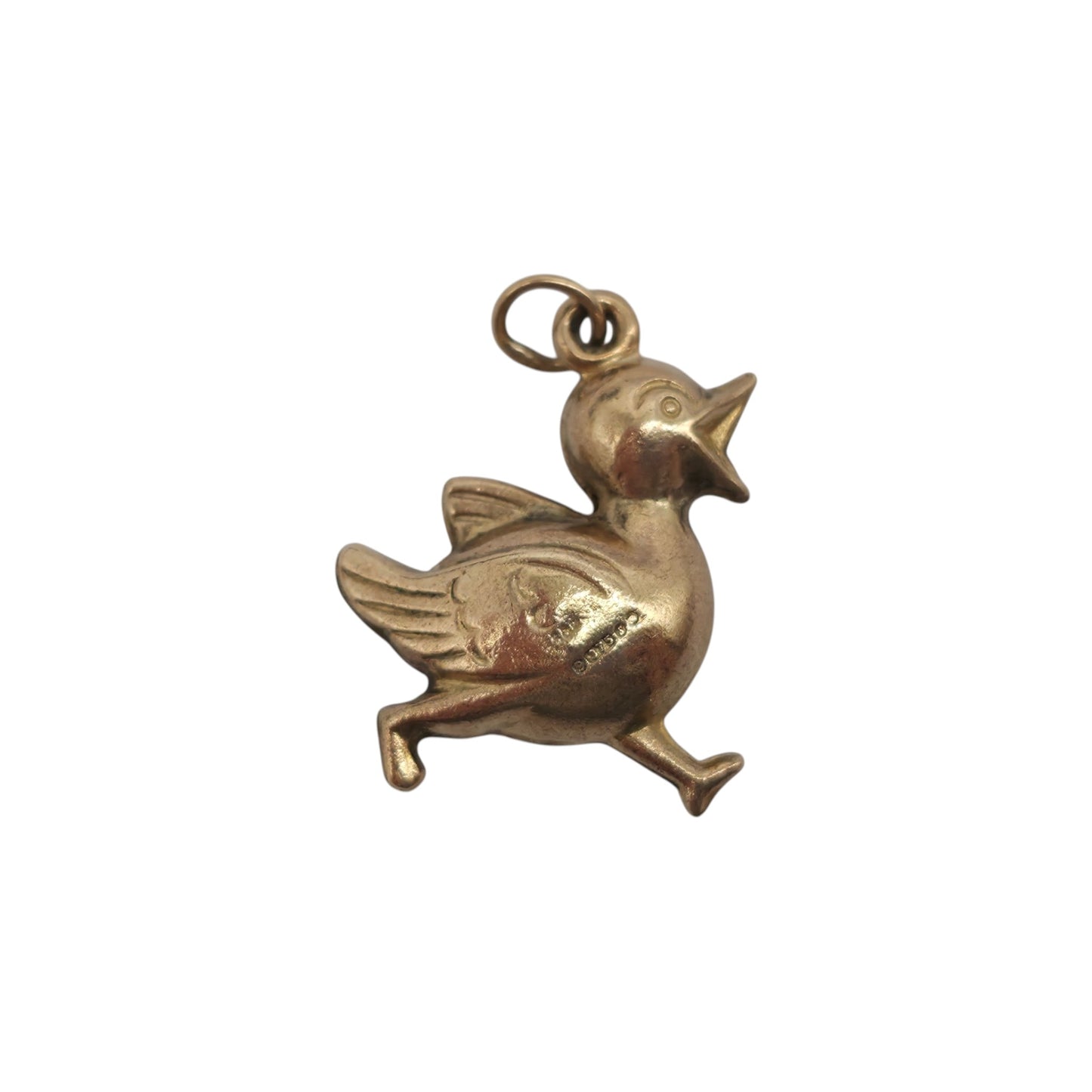 9ct 375 Yellow Gold Duckling Charm 1973 L 1.8 cm 1.5 g.