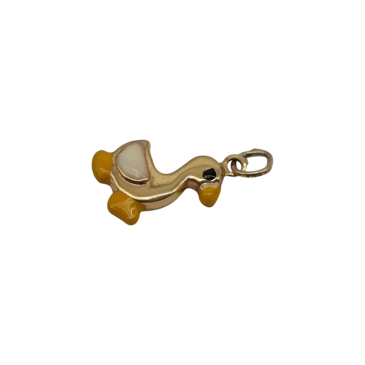 9ct 375 Yellow Gold & Enamel Duckling Charm L 1.5 cm 0.9 g.