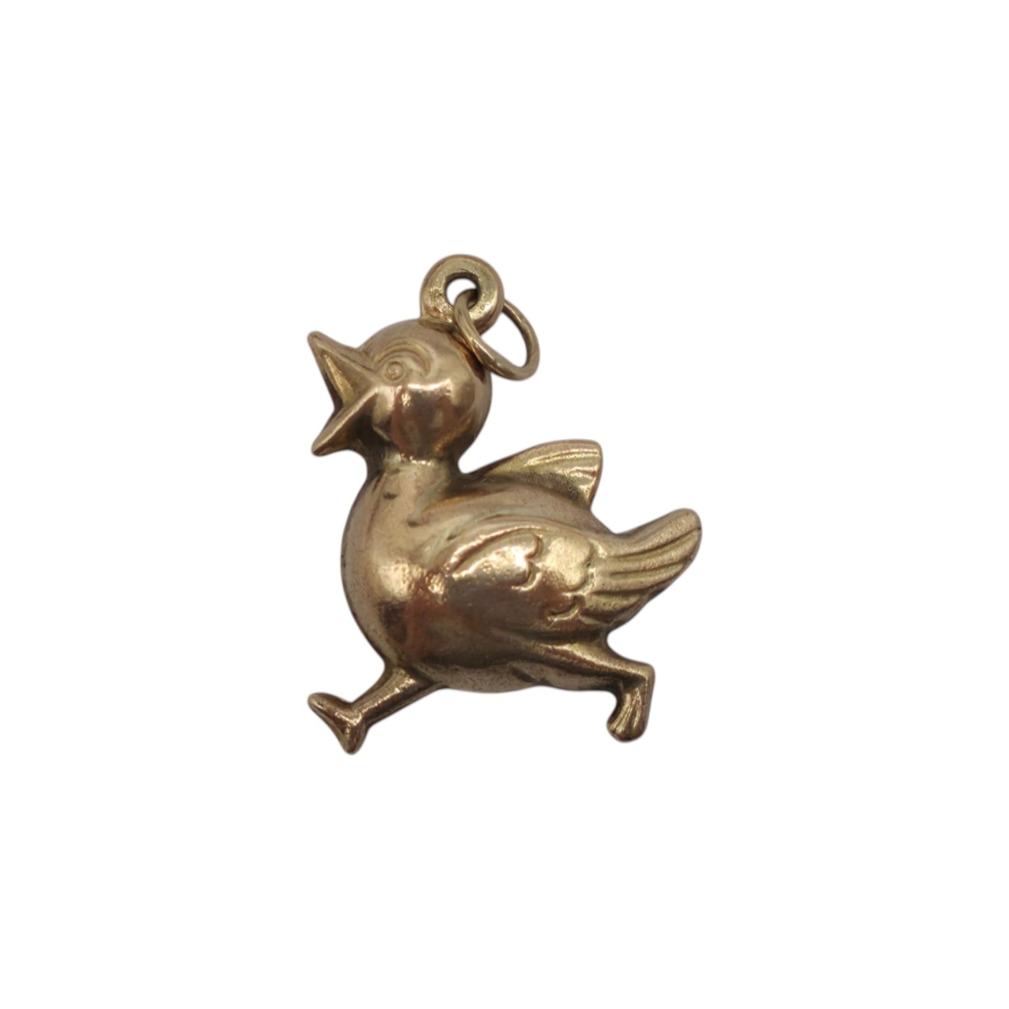 9ct 375 Yellow Gold Duckling Charm 1973 L 1.8 cm 1.5 g.
