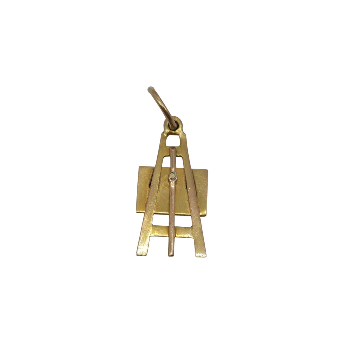 Rare 9ct Yellow Gold & Enamel Easel Charm L 1.7 cm 0.9 g.