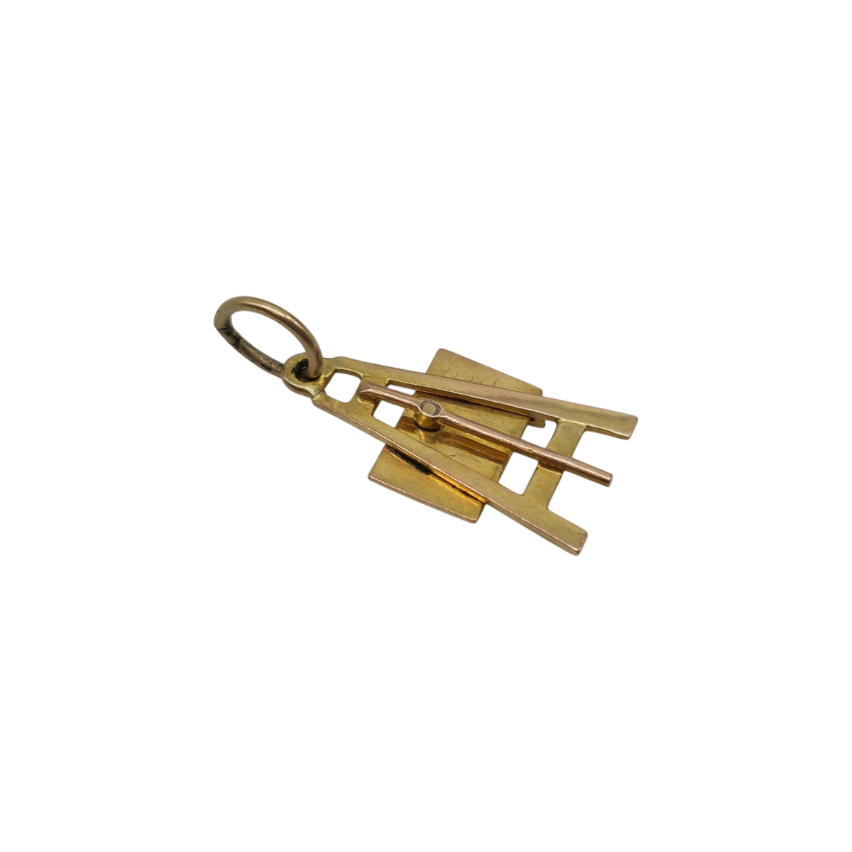 Rare 9ct Yellow Gold & Enamel Easel Charm L 1.7 cm 0.9 g.