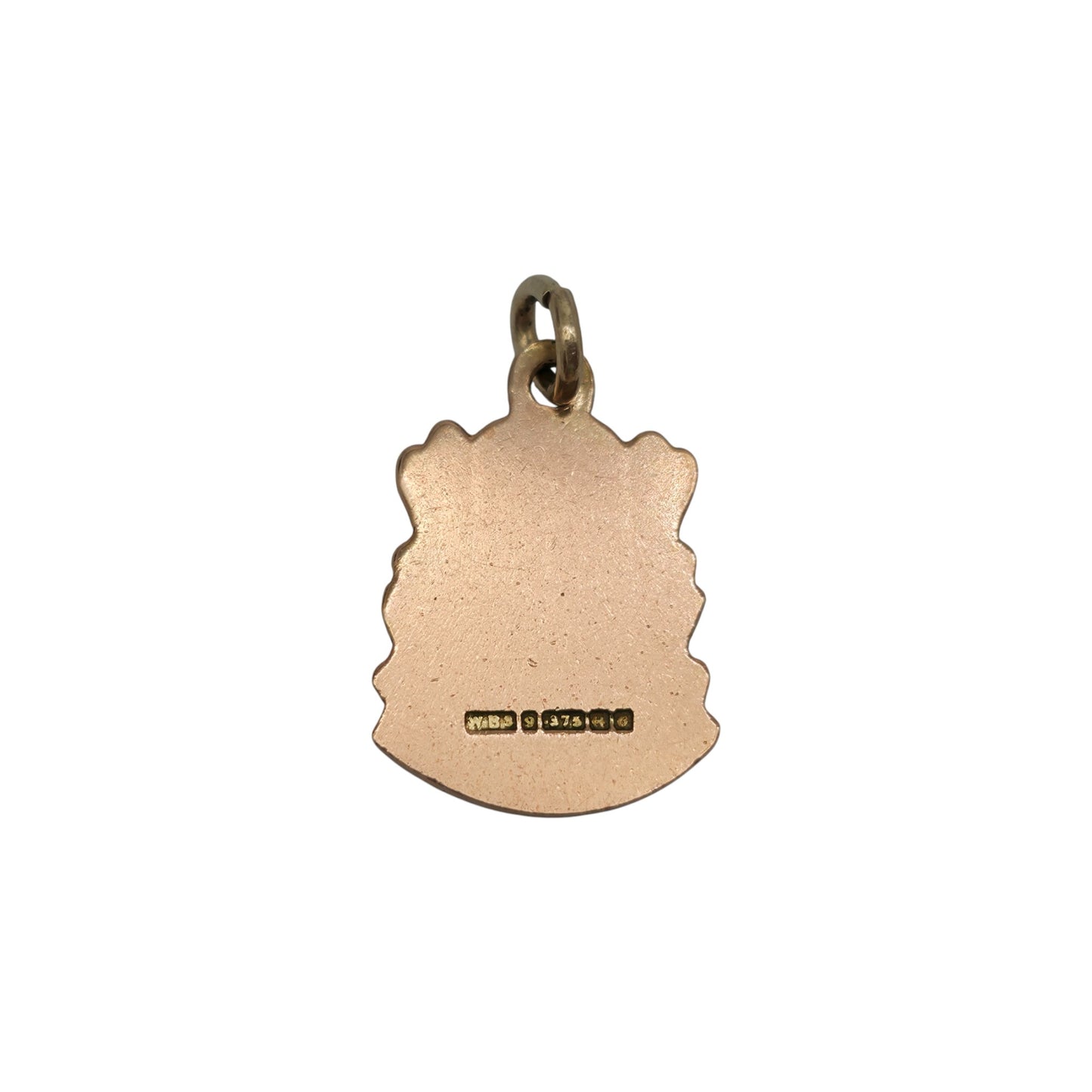 9ct 375 Rose Gold & Enamel "Edinburgh" Medallion Charm 1963 L 1.3 cm 1.4 g.