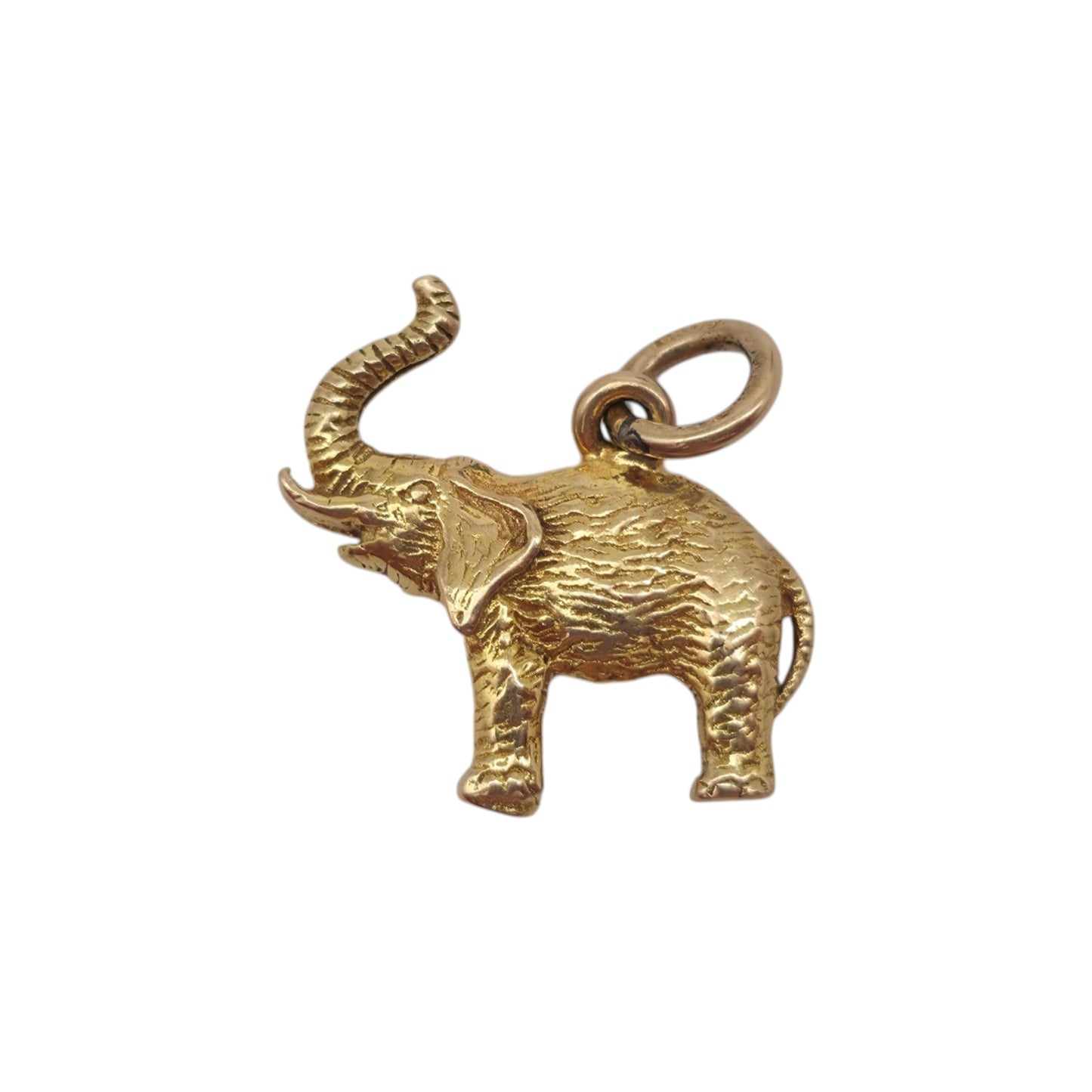 9ct 375 Yellow Gold Elephant Charm 1952 L 1.4 cm 1.7 g.