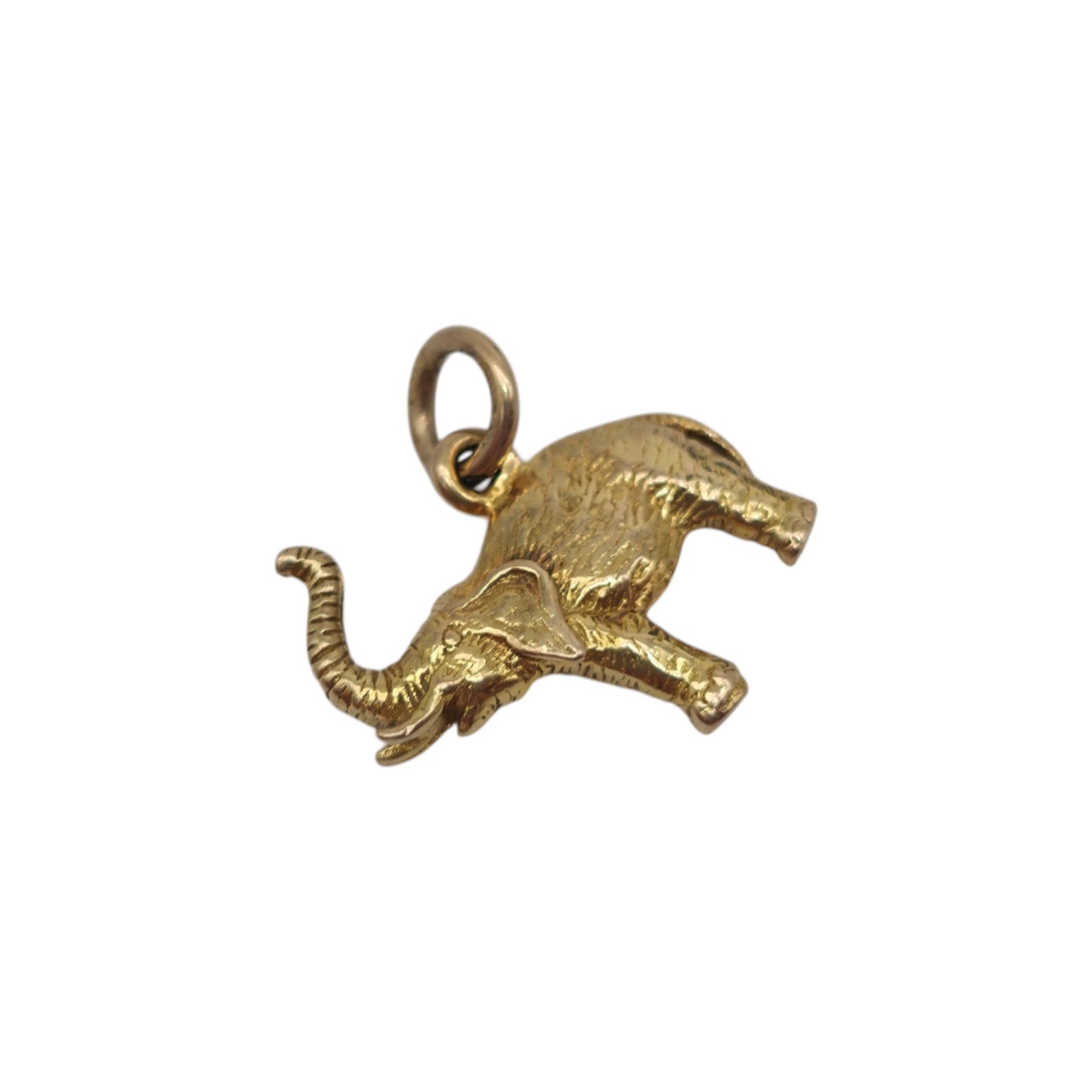 9ct 375 Yellow Gold Elephant Charm 1952 L 1.4 cm 1.7 g.