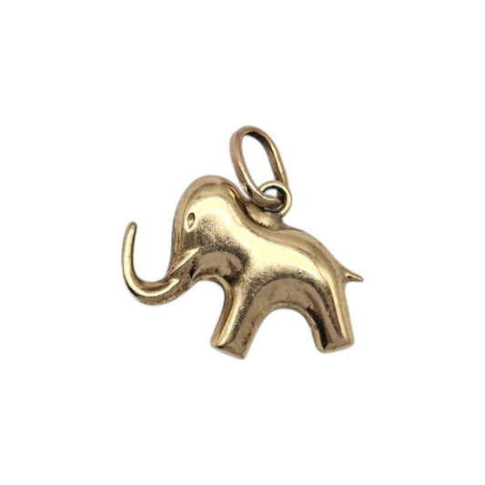 9ct Yellow Gold Elephant Charm L 1.7 cm 1.2 g.