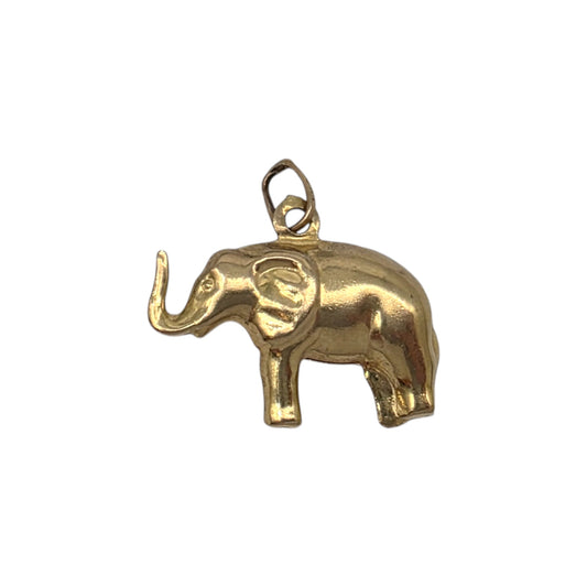 9ct 375 Yellow Gold Elephant Charm L 2.1 cm 0.9 g.