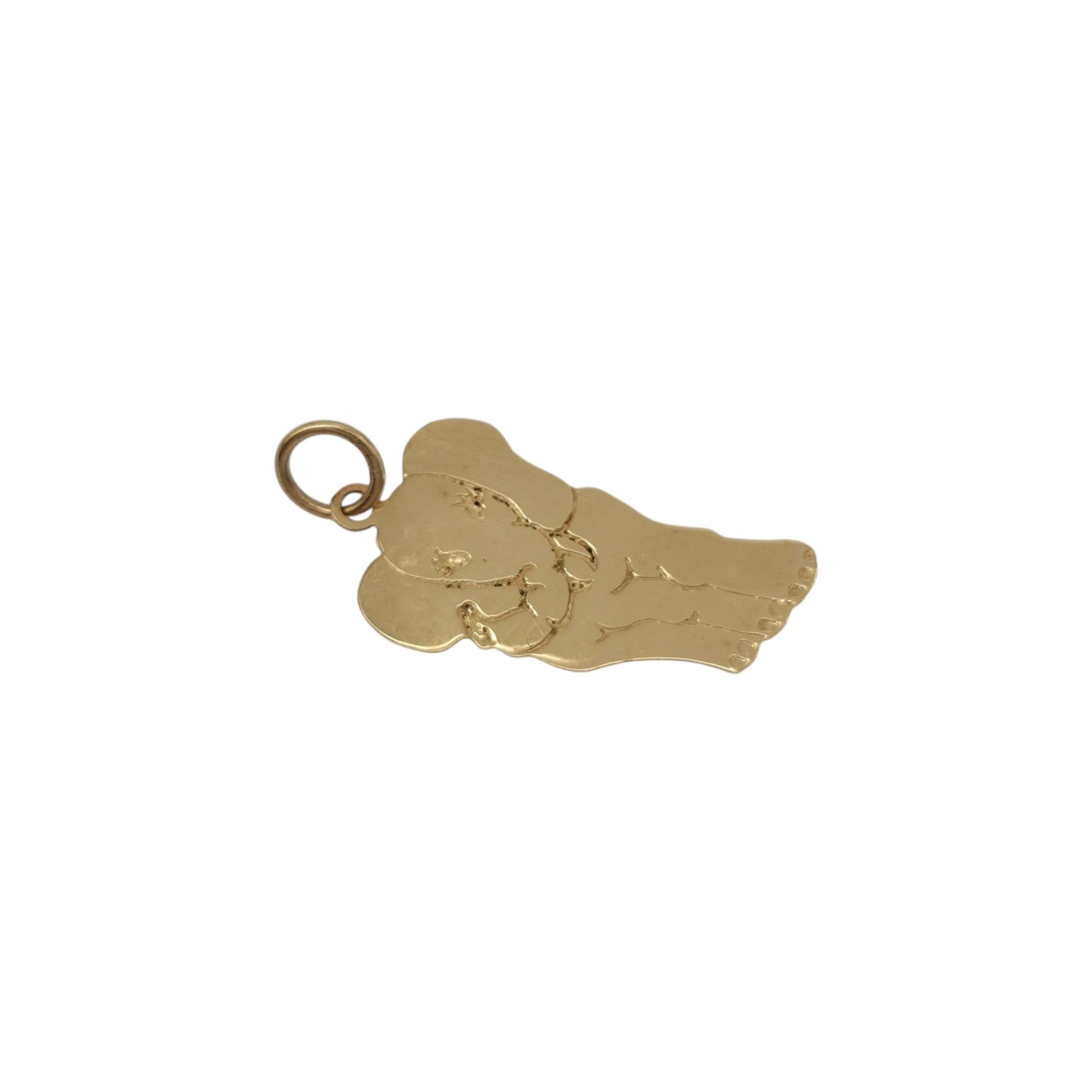 9ct 375 Yellow Gold Elephant Flat Charm 1980 L 1.9 cm 0.6 g.