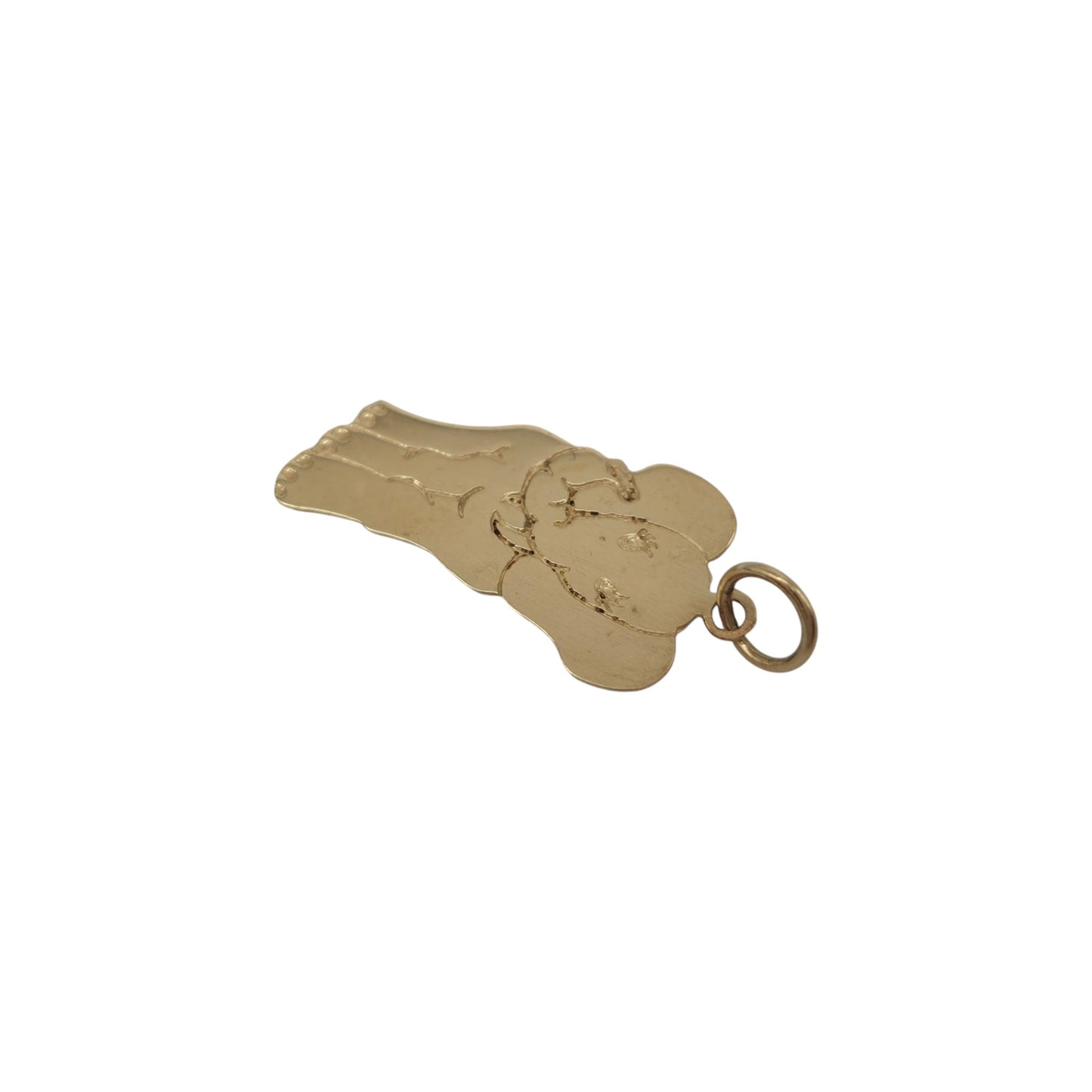 9ct 375 Yellow Gold Elephant Flat Charm 1980 L 1.9 cm 0.6 g.
