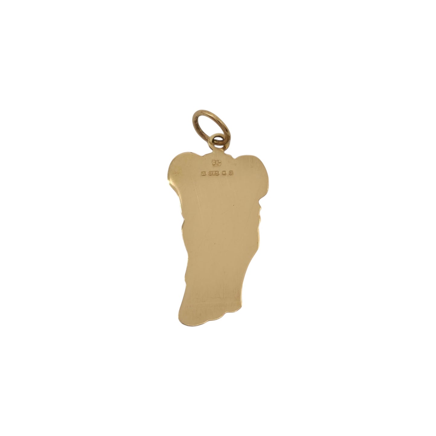 9ct 375 Yellow Gold Elephant Flat Charm 1980 L 1.9 cm 0.6 g.