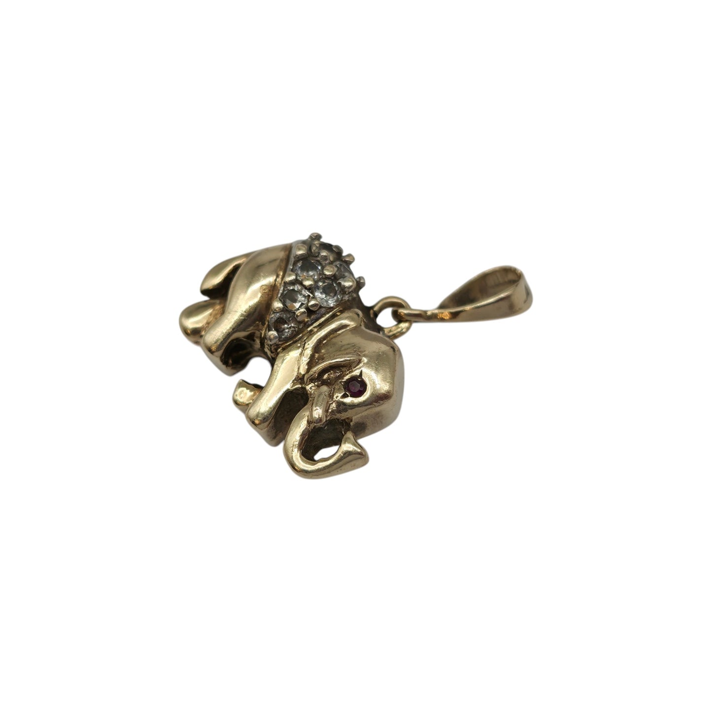 9ct 375 Yellow Gold Elephant Pendan L 1.9 cm 5.7 g.