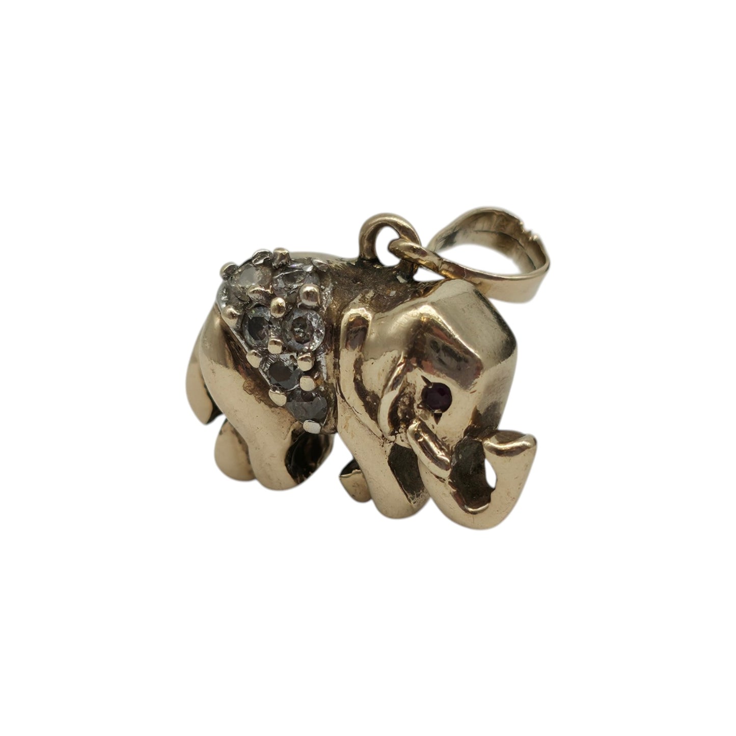 9ct 375 Yellow Gold Elephant Pendan L 1.9 cm 5.7 g.