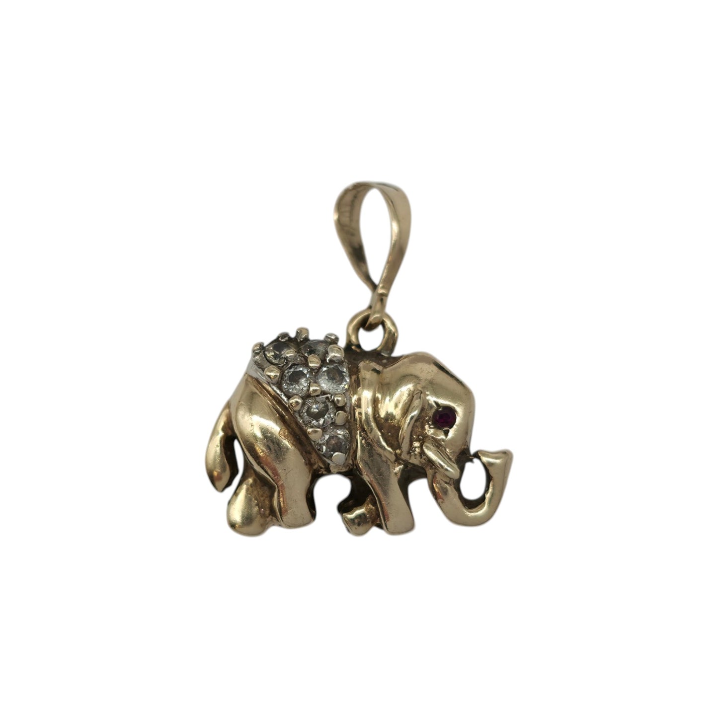 9ct 375 Yellow Gold Elephant Pendan L 1.9 cm 5.7 g.
