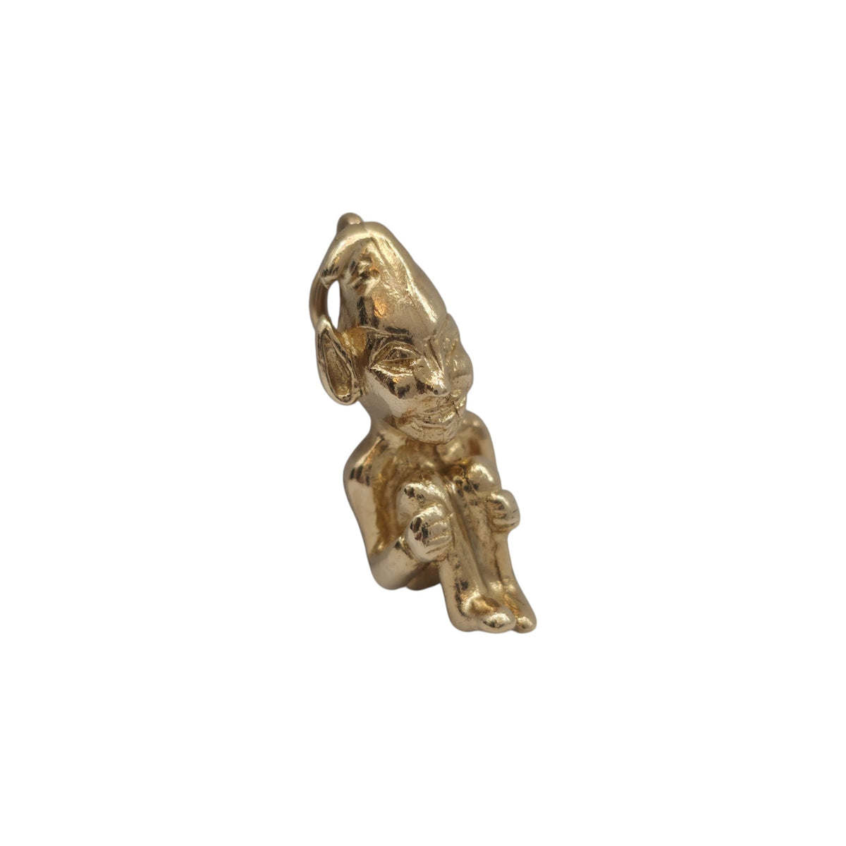 Cast 9ct 375 Yellow Gold Elf Charm 1971 L 2.0 cm 3.9 g.