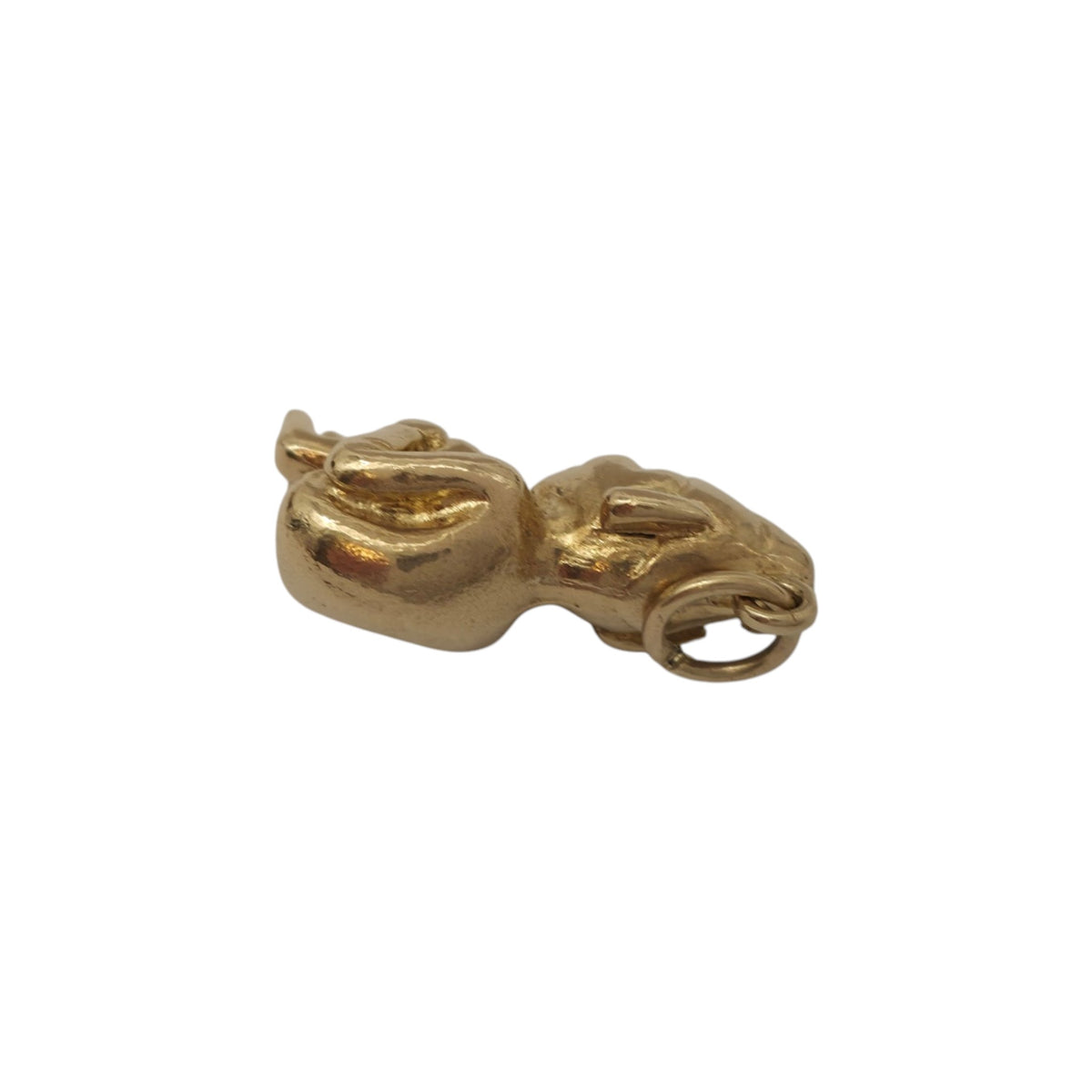 Cast 9ct 375 Yellow Gold Elf Charm 1971 L 2.0 cm 3.9 g.