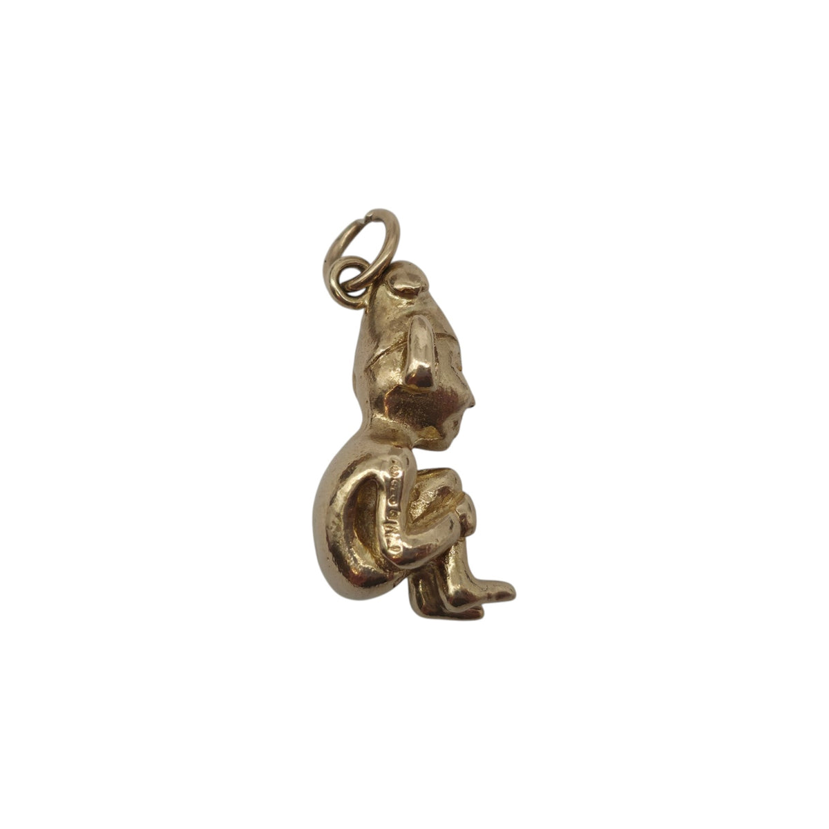Cast 9ct 375 Yellow Gold Elf Charm 1971 L 2.0 cm 3.9 g.