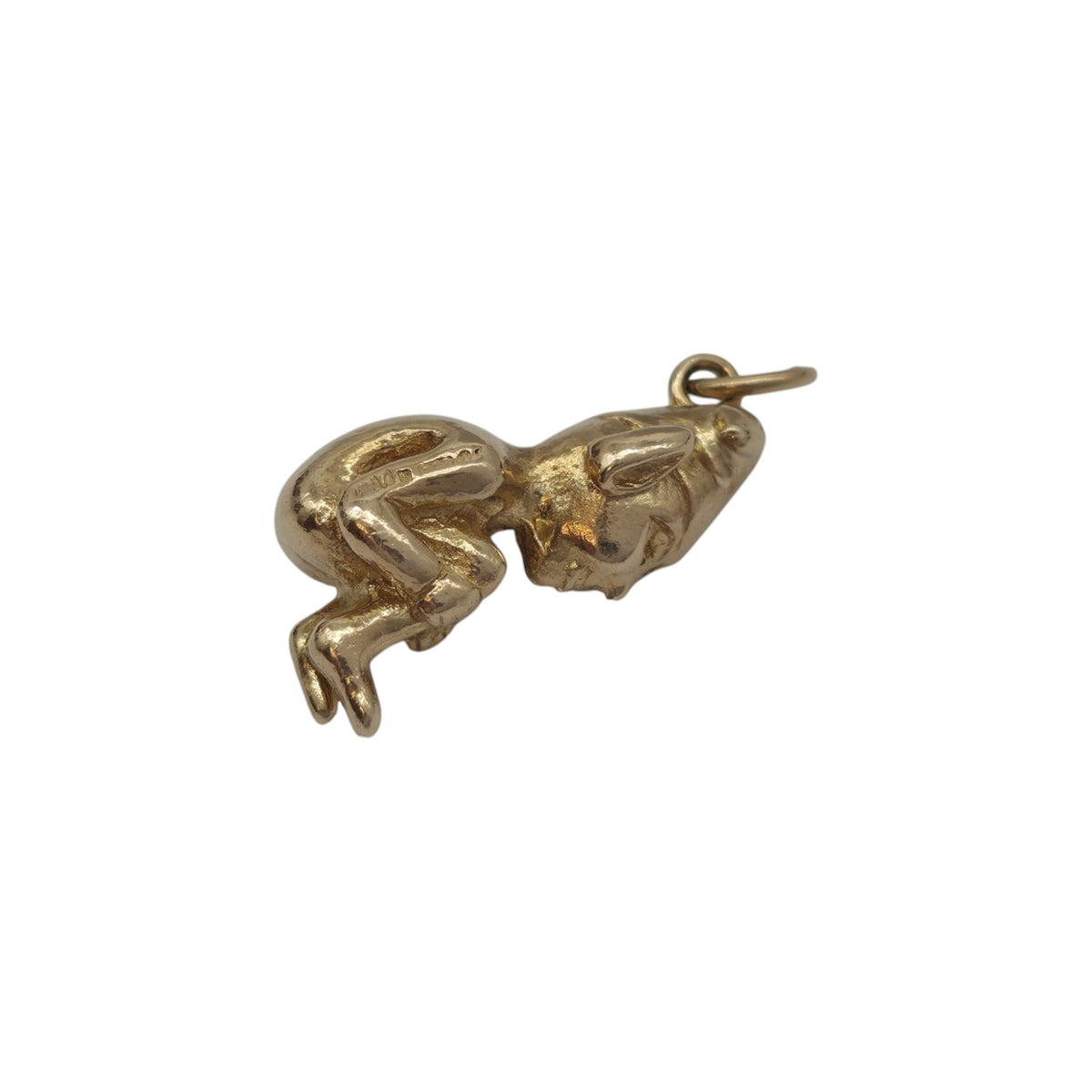 Cast 9ct 375 Yellow Gold Elf Charm 1971 L 2.0 cm 3.9 g.