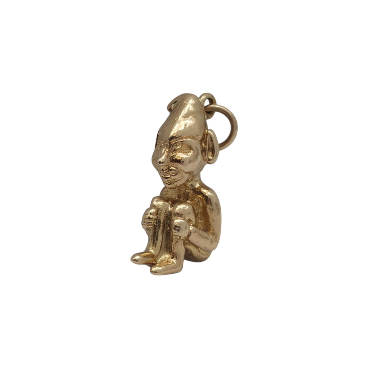 Cast 9ct 375 Yellow Gold Elf Charm 1971 L 2.0 cm 3.9 g.